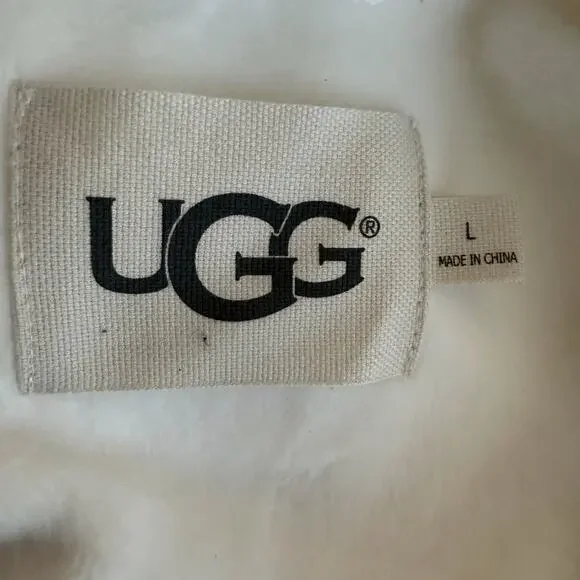 UGG Duffield Robe Womens Large Cream Fleece SOFT Comfort Classic Lux Angel Bath - Picture 3 of 16